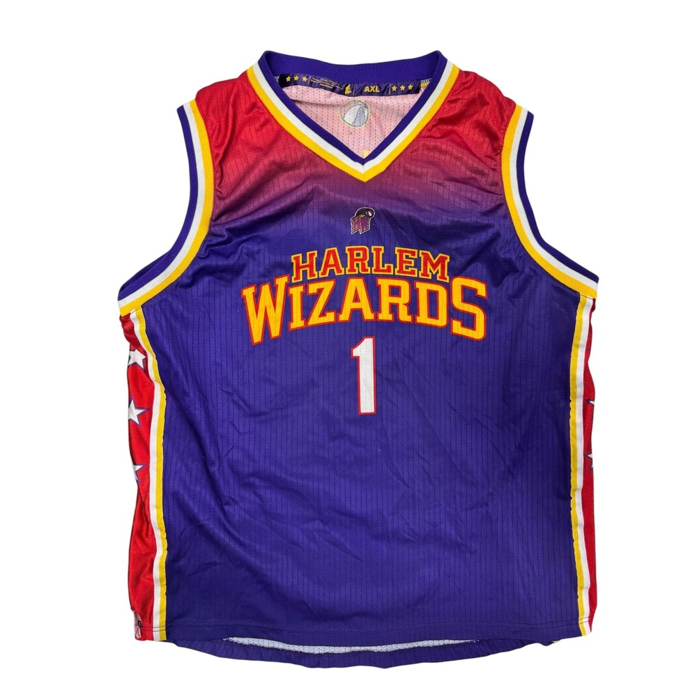 Harlem Wizards Wiz Kid 1 Basketball Jersey AXL Red Purple Autographed Signed